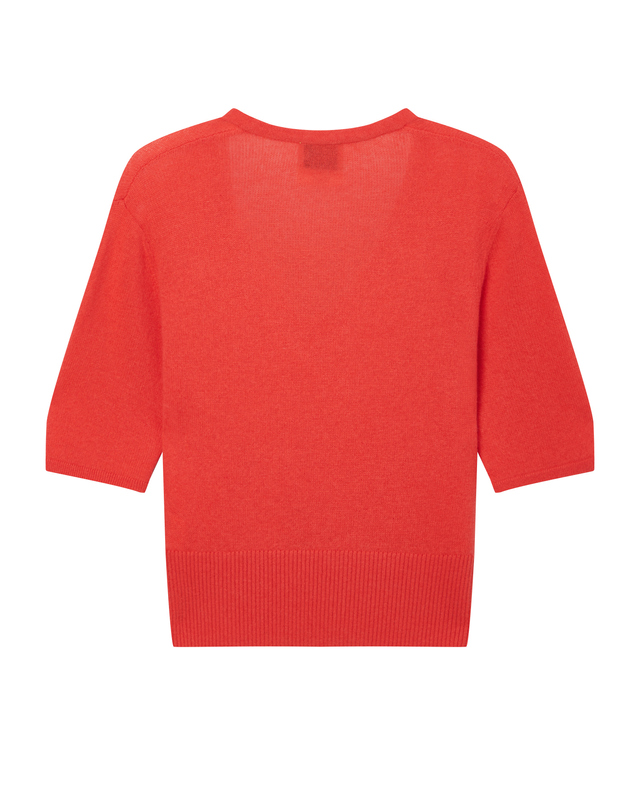 포르테 포르테 포르테포르테 [FORTE FORTE] 레드 단색 울캐시미어혼방 니트 착용컷