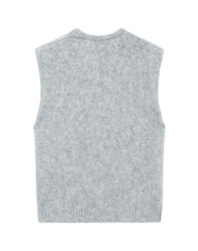 포르테 포르테 포르테포르테 탁한 블루 울혼방 슬리브리스 니트 착용컷