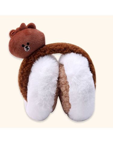 [보리보리] 라인프렌즈 브라운 빼꼼인형 퍼 귀마개 방한용품