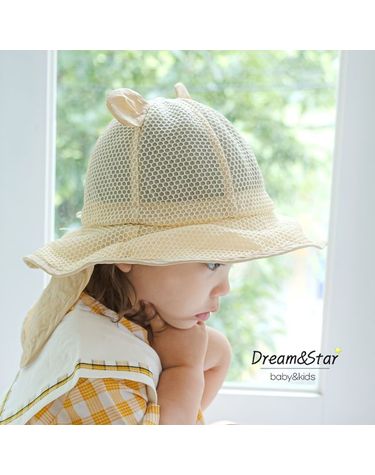 [보리보리] 유아 여름모자 아기 자외선차단 네트모자 뒷목가림 베어쿨 썬햇