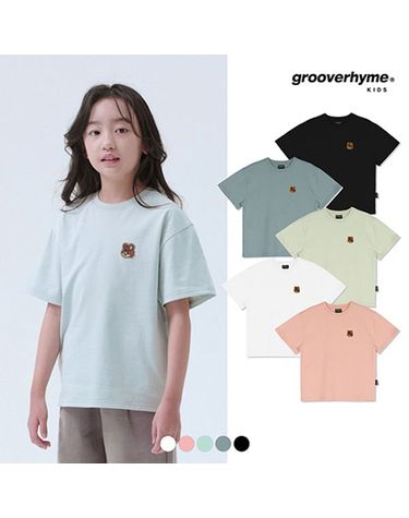[보리보리] 유니 30S/2P 싱글 덤비베어 와펜 반팔티 세미오버핏5COLOR LIAMCTR708P