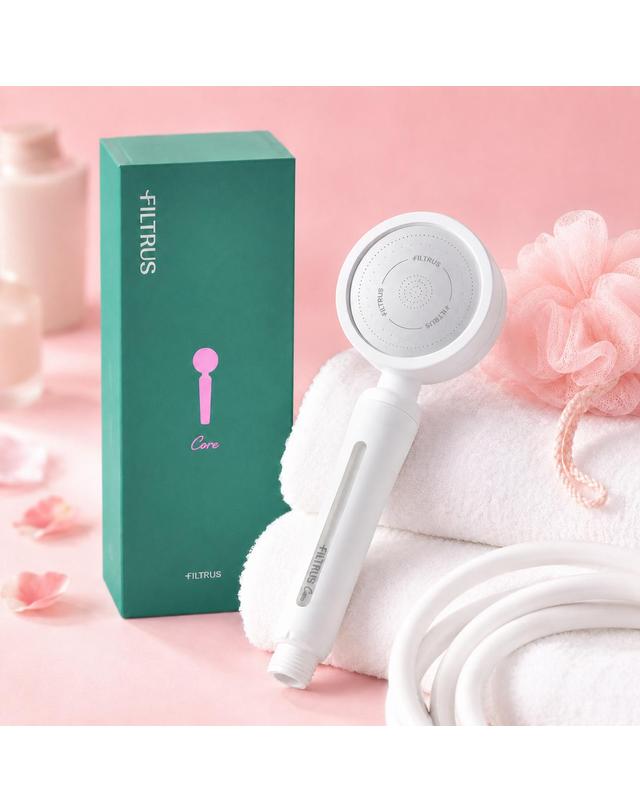 필트러스 필트러스 필터샤워기 코어 메디컬 기술 샤워기 불순물·미세플라스틱 제거 PFAS-free 착용컷