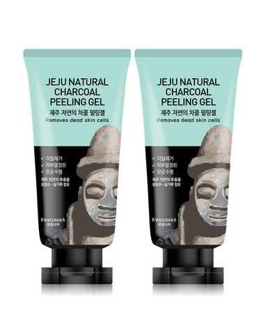 [보리보리]  제주 자연의 차콜 필링젤 120ml 2개 저자극 얼굴 각질제거 스크럽 필링