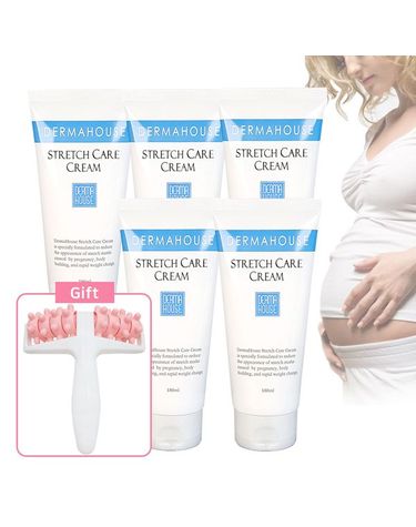 [보리보리] 스트레치 케어 크림 180mlx5개+마사지 롤러/임산부 일반인 청소년기