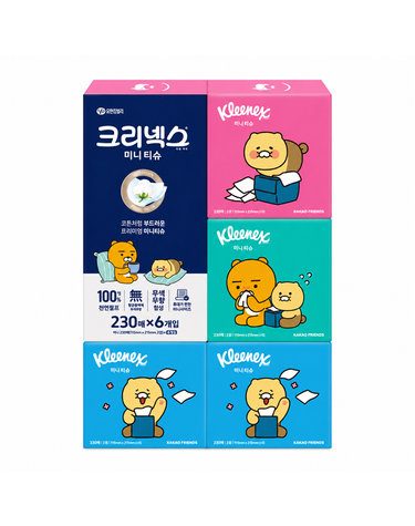 [보리보리] 크리넥스 미니 카카오 각티슈 230매 6입 x1팩