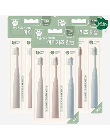 [보리보리] 그린핑거 마이키즈 칫솔 3단계 6~9세 3개입 x3개