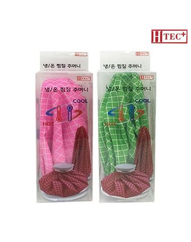 [보리보리] 헬스텍 냉온 찜질팩 주머니 핑크 그린 소 16cm