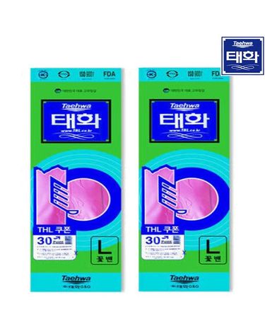 [보리보리] 태화 꽃밴 고무장갑 L 1p x10개 김장 주방용