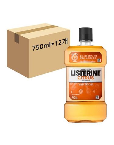 [보리보리] 리스테린 내츄럴 시트러스향 구강 청결제 750ml x12개