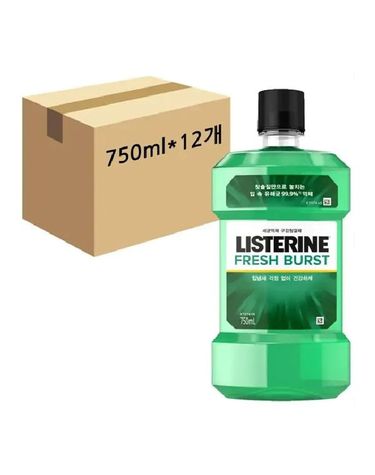 [보리보리] 리스테린 내츄럴 후레쉬 버스트 구강가글 750ml x12개