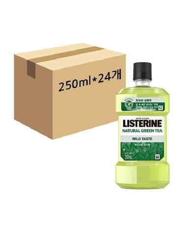 [보리보리] 리스테린 내츄럴 그린티 순한맛 구강가글 250ml x24개
