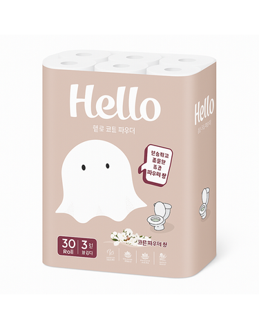 [보리보리] 헬로 코튼 파우더향 도톰한 3겹 데코 30M 30롤 x1개