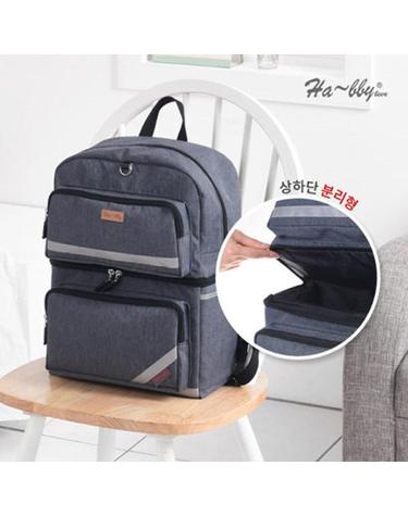 [보리보리] 하삐 상하단 분리형 보온보냉 기저귀가방 백팩