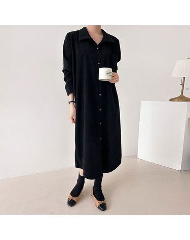 [보리보리] 골덴 셔츠 롱 원피스 빅사이즈 겨울 임부복 L.XL.XXL Qb750