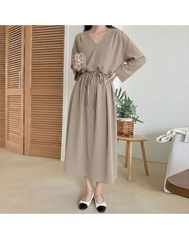 [보리보리] 랩 롱 원피스 데일리 빅사이즈 원피스 a680