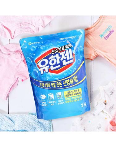 [보리보리]  유한젠 산소계 표백제 세탁 가루 세제 분말 3kg