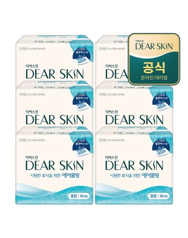 [보리보리]  디어스킨 에어쿨링 중형 16Px6팩