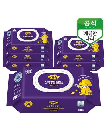 깨끗한나라 [보리보리] 포포몽 산책 후엔 발티슈 80매x6팩