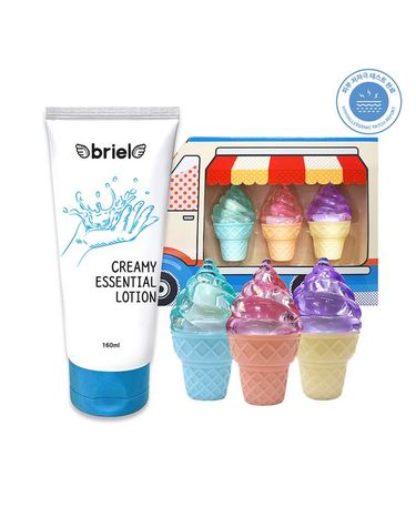 [보리보리] ㅇ크리미 에센셜 로션 160ml+아이스크림카 립밤 3종세트