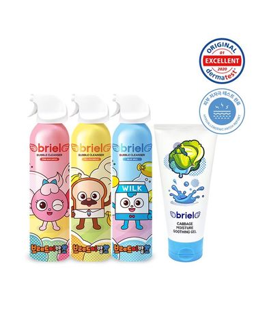 [보리보리] 브레드이발소 버블 200ml 3종+양배추 모이스처 수딩젤 160ml