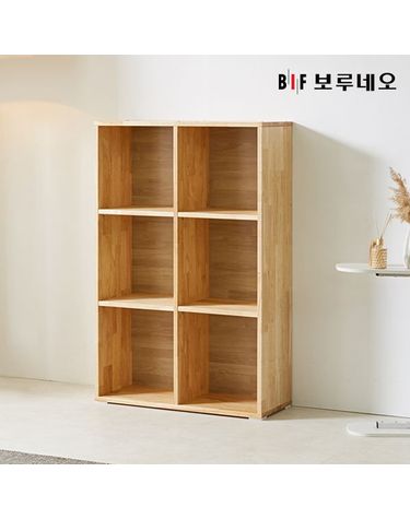[보리보리] 앳홈 테드 러버 원목 3단 6칸 책장 W726 H1116 D300