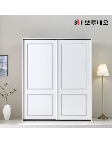[보리보리] 쥬피터 E0 웨인스코팅 슬라이딩 키큰 옷장 1600 행거형2도어