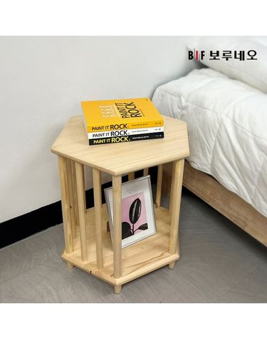 [보리보리] 앳홈 헥사곤 원목 1단 협탁