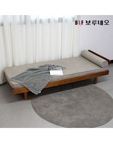[보리보리] 앳홈 시에스타 원목 아쿠아텍스 데이베드 소파베드+매트+원형쿠션1개