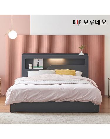[보리보리] 앳홈 펜더 LED 일반형 침대 Q-매트리스 미포함