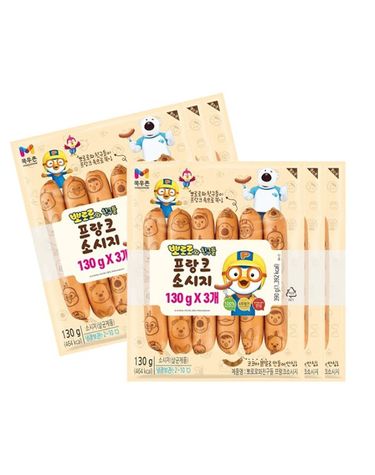 [보리보리] 목우촌 뽀로로 프랑크 소시지 130g x3 3개