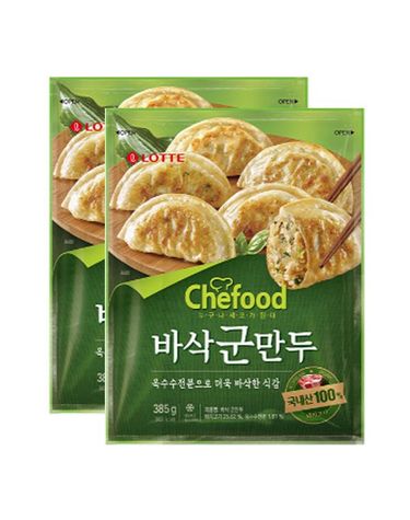 [보리보리] 롯데 쉐푸드 의성마늘 바삭군만두 385g x2 2개