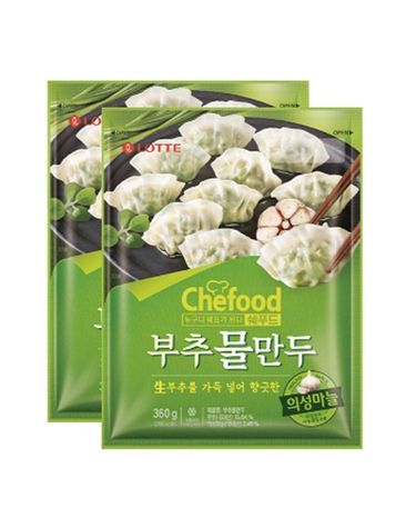 [보리보리] 롯데 쉐푸드 의성마늘 부추물만두 360g x2 2개