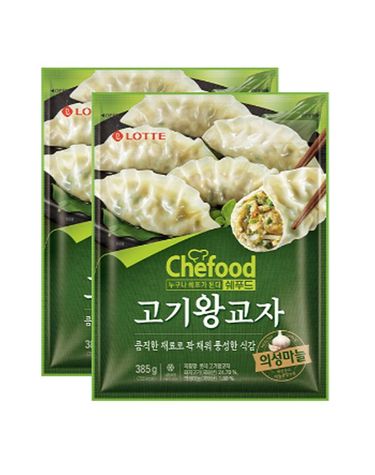 [보리보리] 롯데 쉐푸드 의성마늘 고기왕교자 385g x2 2개