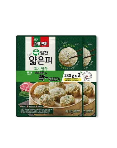 [보리보리] 해태 고향 속알찬 얇은피 고기만두 280g x2 2개