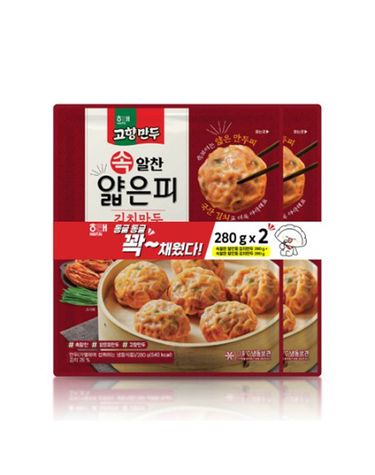 [보리보리] 해태 고향 속알찬 얇은피 김치만두 280g x2 2개