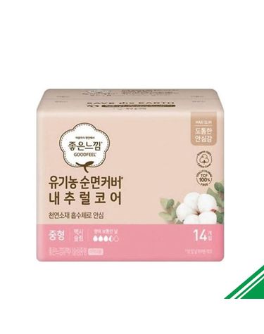 [보리보리] 좋은느낌 유기농 내추럴코어 슬림날개 중형 14p x4개