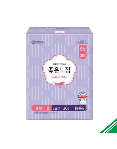 [보리보리] 좋은느낌 오리지날 맥시슬림 날개 중형 36매 생리대 x4개