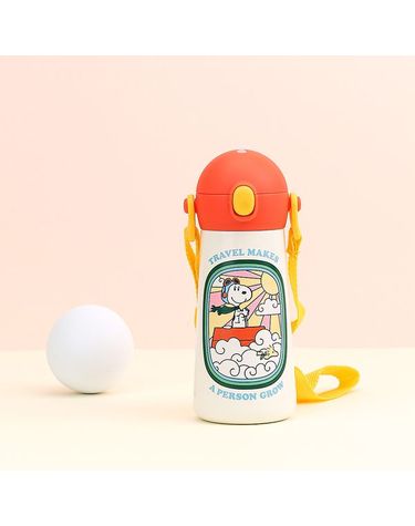 [보리보리]  더보틀 원터치 어깨끈 이중스텐물통스누피460ml