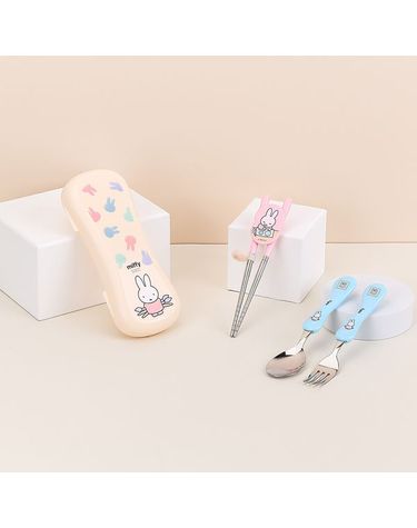 [보리보리]  미피익스슬림스텐젓가락스푼포크케이스세트