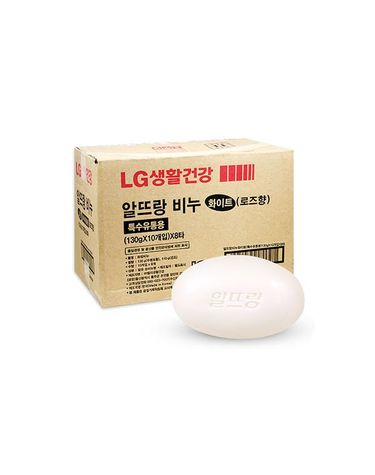 [보리보리] 엘지 알뜨랑비누 10입 8각 80개입 화이트한박스 x1개