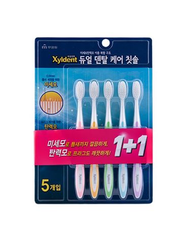 [보리보리] 무궁화 자일덴트 듀얼덴탈케어 칫솔 5+5 x5개
