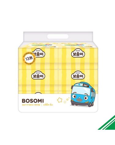 [보리보리] 보솜이 13무 안심 물티슈 캡형 60매 6입 x1개