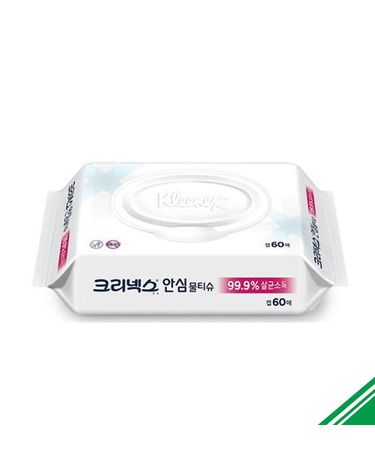 [보리보리] 크리넥스 99.9 안심 물티슈 캡형 60매 x12개
