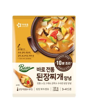 [보리보리] 아워홈 바로 전통된장찌개양념 120g x3개