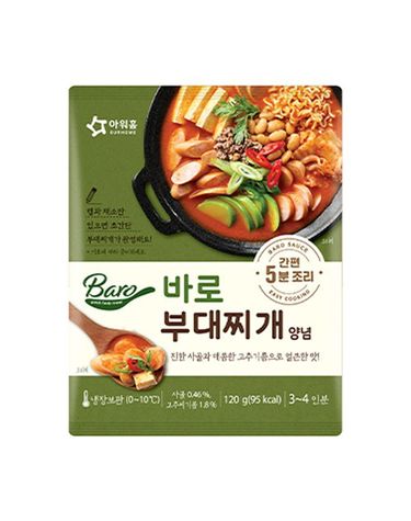 [보리보리] 아워홈 바로 부대찌개 양념 120g x6개