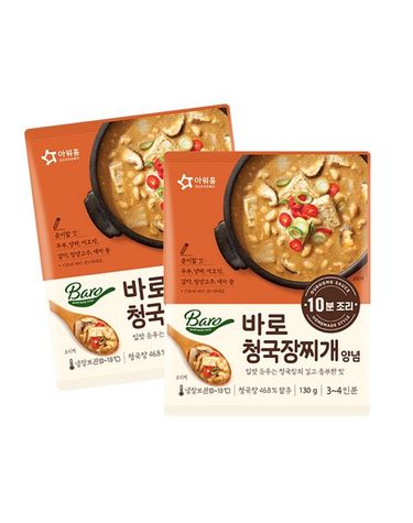 [보리보리] 아워홈 바로 청국장찌개양념130g x6개