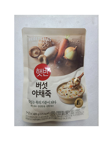 [보리보리] CJ제일제당 햇반 소프트밀 버섯야채죽 420g x3개