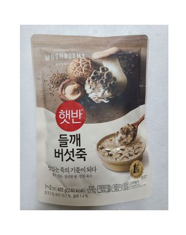 [보리보리] CJ제일제당 햇반 소프트밀 들깨버섯죽 420g x3개