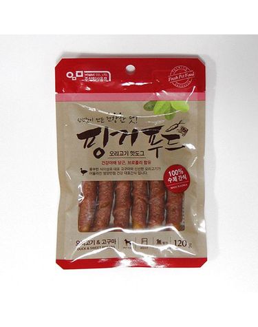 [보리보리] 아침애 수제간식 핑거푸드 오리고기 핫도그 120g