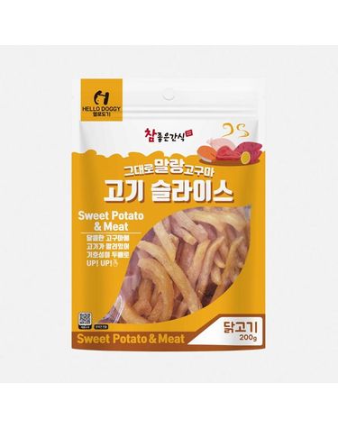 [보리보리] 헬로도기 그대로 말랑 고구마 고기 슬라이스 닭고기 200g